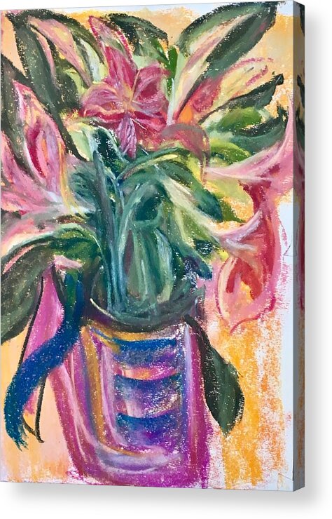  Acrylic Print featuring the painting Flowers1 by Beverly Smith