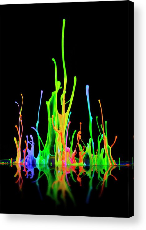 Fluorescent Paint In Motion Acrylic Print