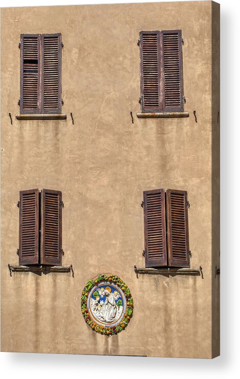 Florence Acrylic Print featuring the photograph Four Windows of Florence by David Letts