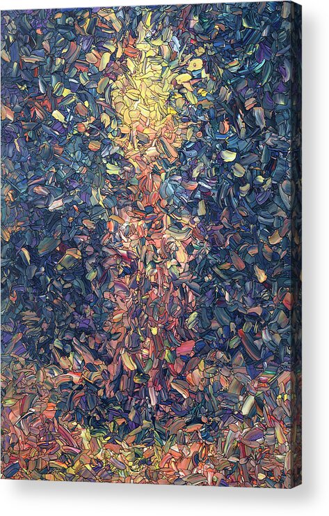 Candle Acrylic Print featuring the painting Fragmented Flame by James W Johnson