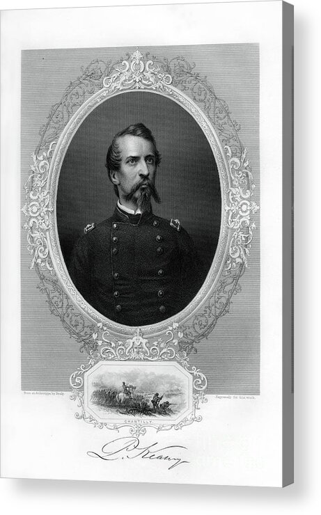 Engraving Acrylic Print featuring the drawing General Philip Kearny, Us Army Officer by Print Collector