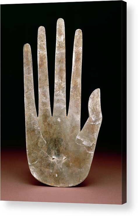 Artifact Acrylic Print featuring the photograph Hand Shaped Cutout, Mica by Ohio Hopewell Culture