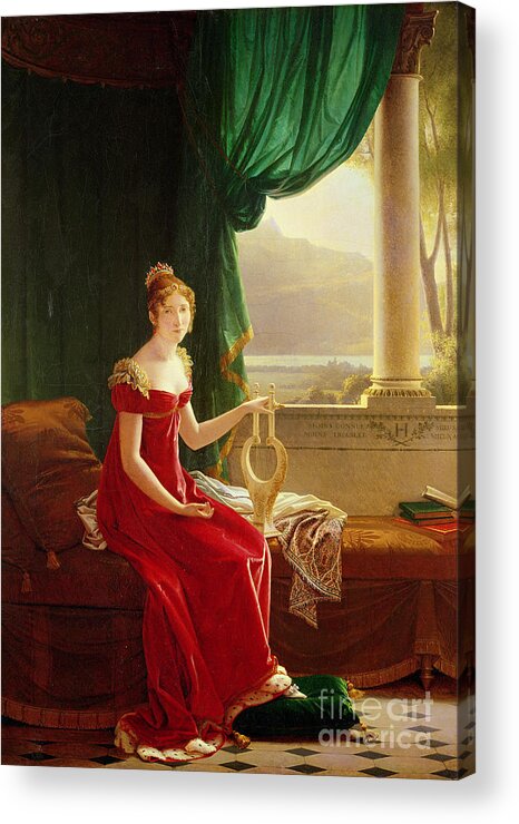 Lyre Acrylic Print featuring the painting Hortense De Beauharnais by Francois Richard Fleury