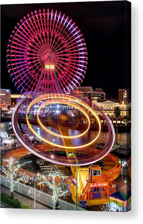 Illumination
Ferris-wheel
Yokohama
Japan Acrylic Print featuring the photograph Illumination Night by Yasutoshi Honjo