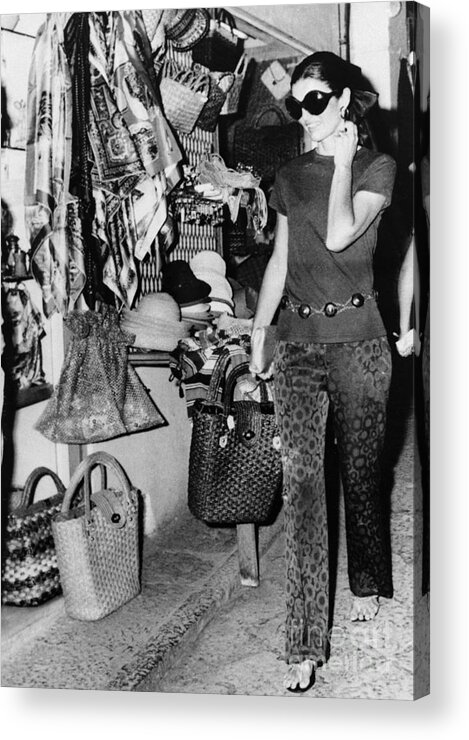 People Acrylic Print featuring the photograph Jacqueline Onassis Shopping by Bettmann
