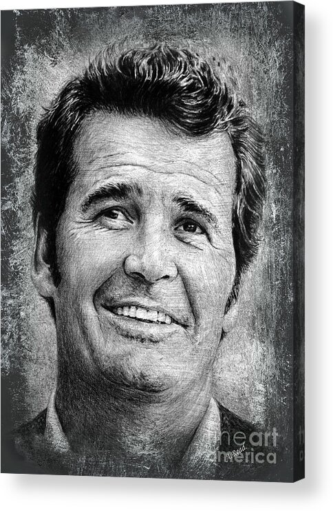 James Garner Acrylic Print featuring the drawing James Garner by Andrew Read