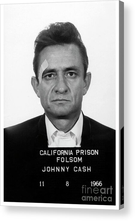 Johnny Cash Acrylic Print featuring the photograph Johnny Cash Mugshot by Jon Neidert
