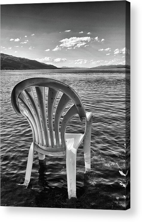 Chair Acrylic Print featuring the photograph Lakeside Waiting Room by Tom Gresham