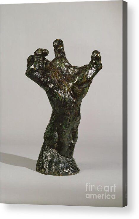 Fingers Acrylic Print featuring the photograph Large Clenched Hand By Auguste Rodin by Auguste Rodin