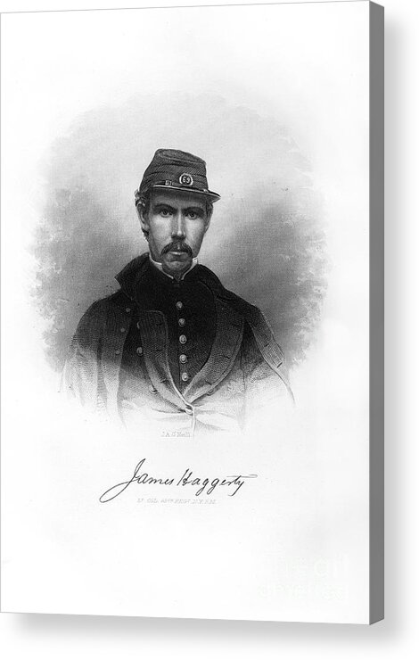 Engraving Acrylic Print featuring the drawing Lieutenant Colonel James Haggerty by Print Collector