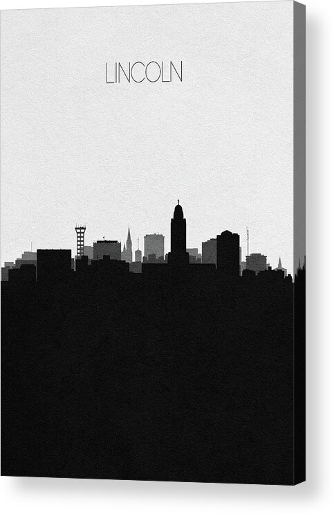 Lincoln Acrylic Print featuring the digital art Lincoln Cityscape Art by Inspirowl Design