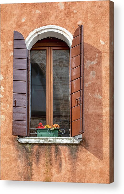 Venice Acrylic Print featuring the photograph Lone Window of Venice by David Letts