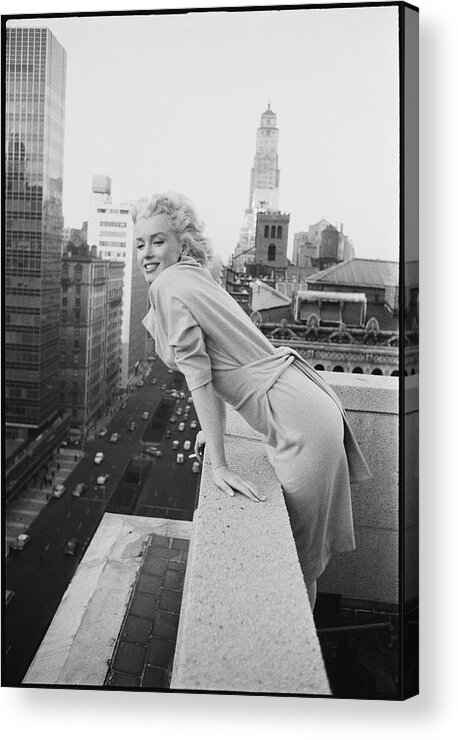 Marilyn Monroe Acrylic Print featuring the photograph Marilyn On The Roof by Michael Ochs Archives