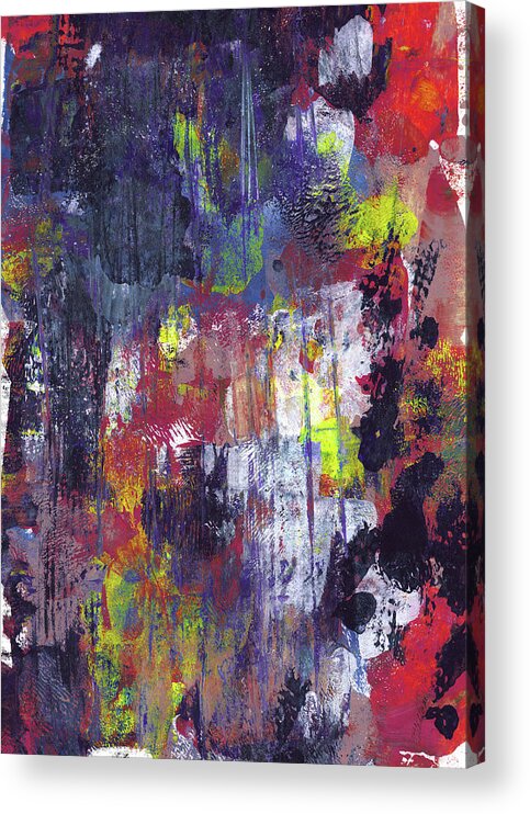 Abstract Acrylic Print featuring the painting Midnight Wishes- Abstract Art by Linda Woods by Linda Woods