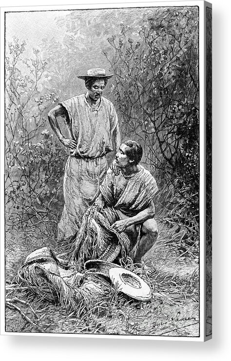Engraving Acrylic Print featuring the drawing Mojos Indians, South America, 1895 by Print Collector