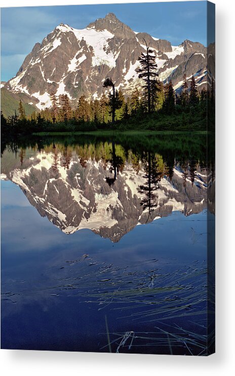 Mount Shuksan Acrylic Print featuring the photograph Mount Shuksan in the evening from Picture Lake by Scenic Edge Photography