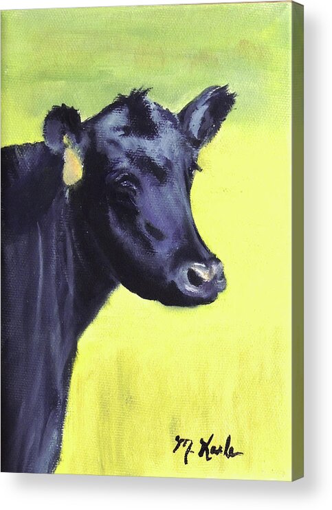Cow Acrylic Print featuring the painting Nelson's Cow by Marsha Karle