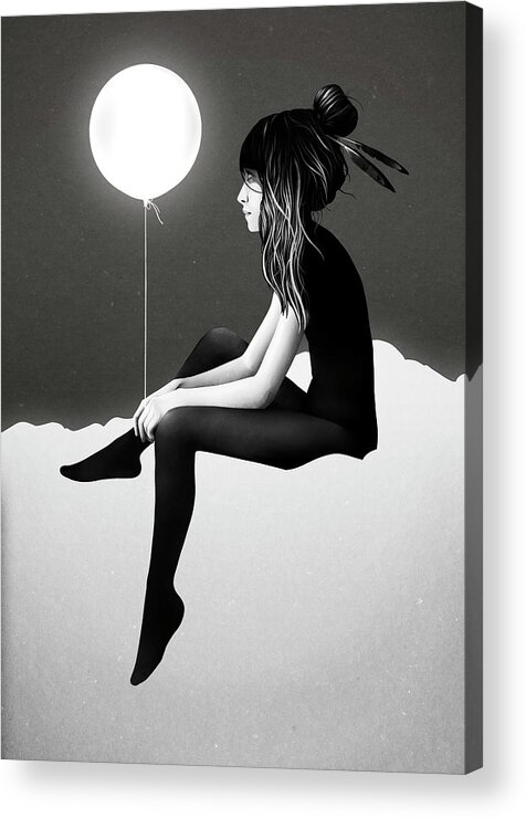 Girl Acrylic Print featuring the digital art No Such Thing As Nothing By Night by Ruben Ireland