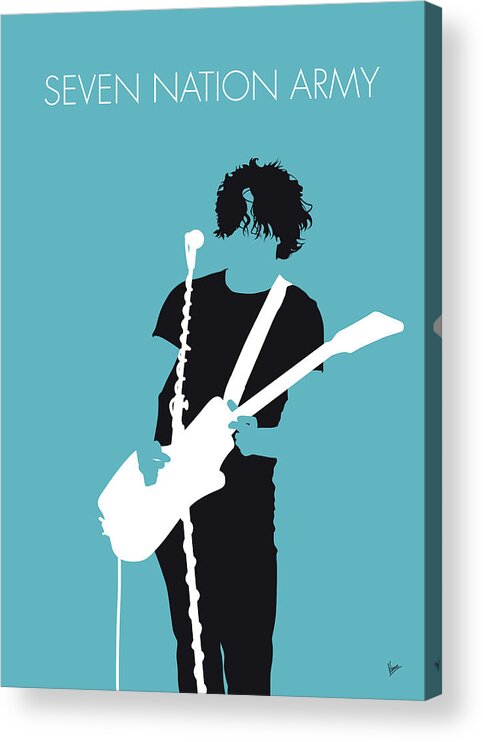 The Acrylic Print featuring the digital art No295 MY The White Stripes Minimal Music poster by Chungkong Art