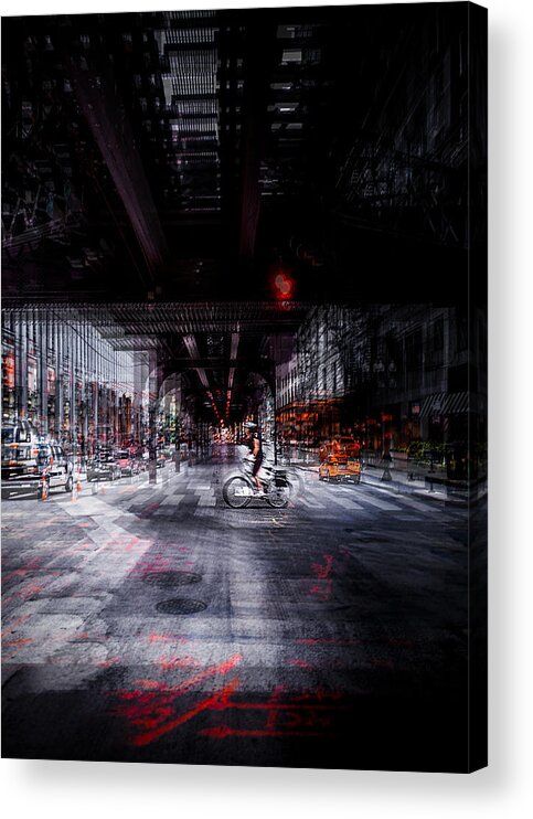 Creative Edit Acrylic Print featuring the photograph On The Streets Of Chicago by Carmine Chiriac