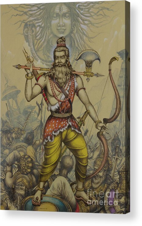Parashurama Acrylic Print featuring the painting Parashurama avatar by Vrindavan Das