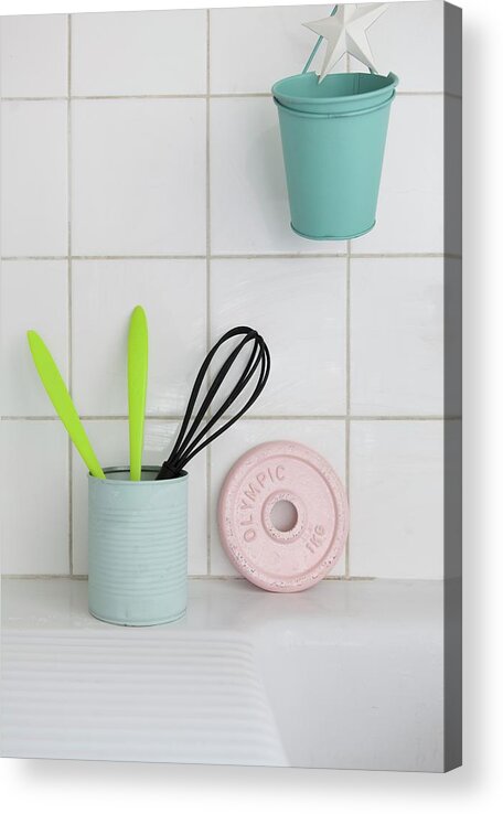 Pastel Kitchen Accessories Acrylic Print