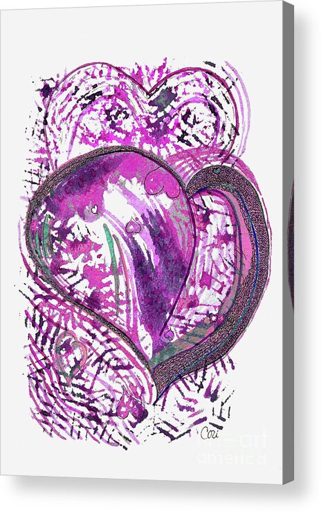 Pink Heart Acrylic Print featuring the digital art Pink Heart by Corinne Carroll