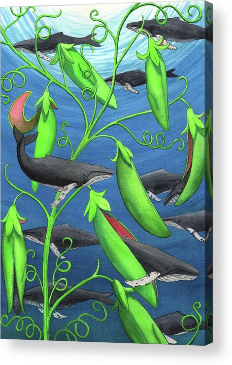 Whale Acrylic Print featuring the painting Pods by Catherine G McElroy