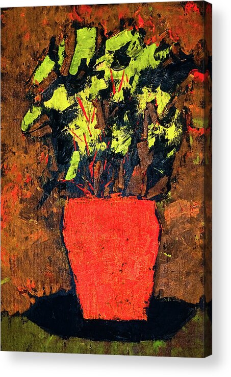 Red Vase Acrylic Print featuring the painting Red Vase by Marty Klar