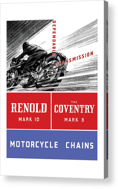Motorcycle Acrylic Print featuring the painting Renold Mark 10 Motorcycle Chains by Unknown