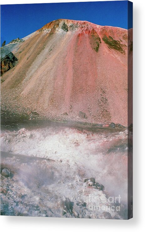 Rhyolite Acrylic Print featuring the photograph Rhyolite Mountain by Martyn F. Chillmaid/science Photo Library