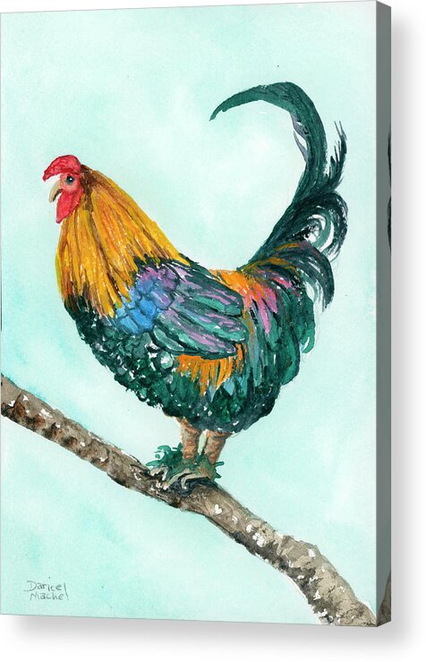 Rooster Acrylic Print featuring the painting Rooster 9 by Darice Machel McGuire
