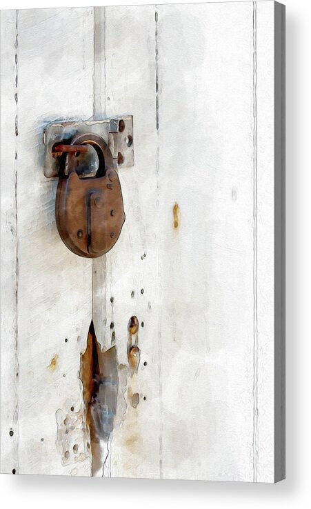 Lock Acrylic Print featuring the digital art Rustic Lock by Rob Smith's