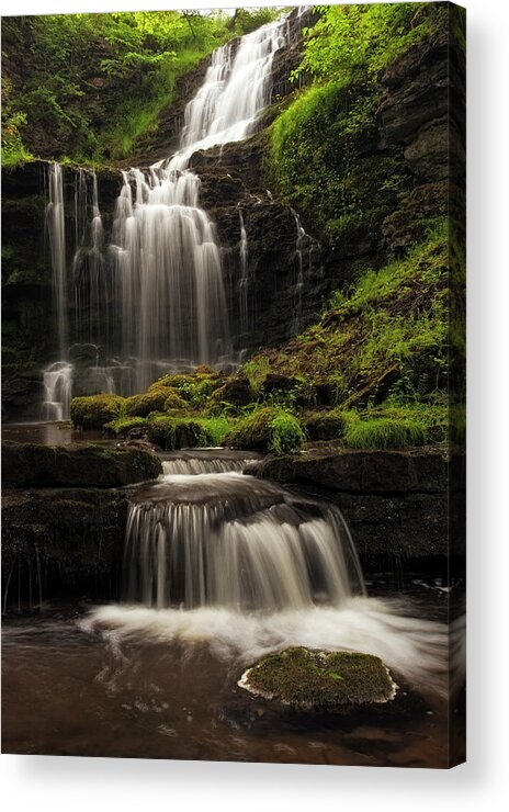 England Acrylic Print featuring the photograph Scaleber Force - Yorkshire Dales by Dave Moorhouse