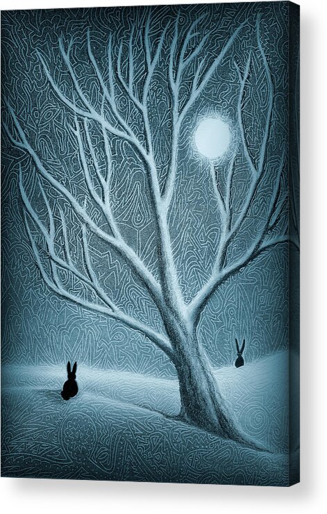 Bunny Acrylic Print featuring the mixed media Serendipity by Danielle R T Haney