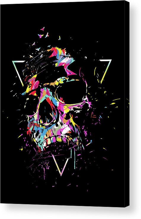 Skull Acrylic Print featuring the mixed media Skull X by Balazs Solti