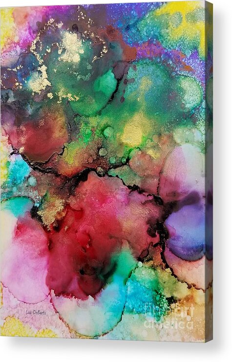 Abstract Acrylic Print featuring the painting My Bubbles by Lisa Debaets
