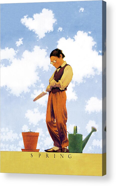 Spring Acrylic Print featuring the painting Spring by Maxfield Parrish