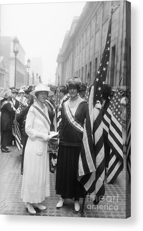 People Acrylic Print featuring the photograph Suffragists Blair And Vanderlip by Bettmann