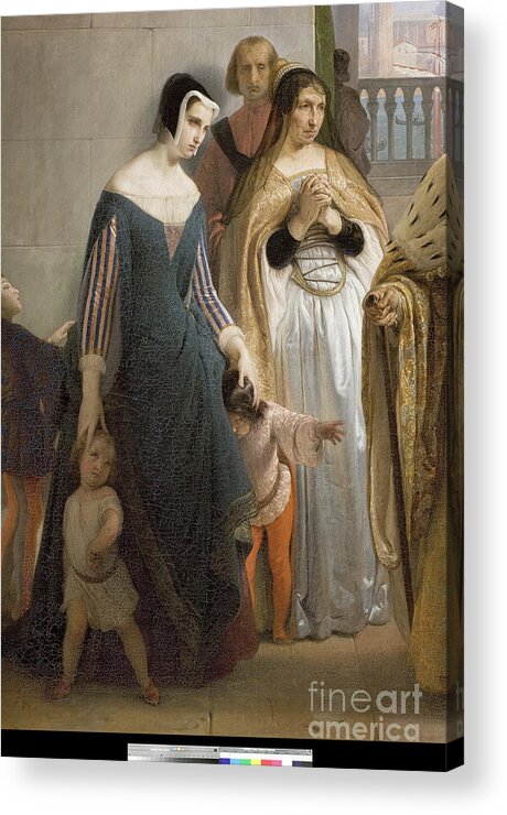 Art Acrylic Print featuring the painting The Last Meeting Between Jacopo Foscari And His Family Before Being Exiled, 1838-40 by Francesco Hayez