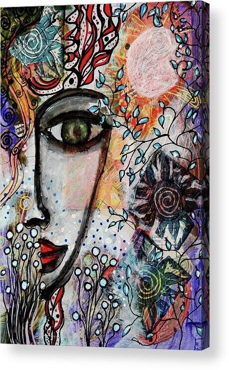 Symbolism Acrylic Print featuring the mixed media The Observer by Mimulux Patricia No
