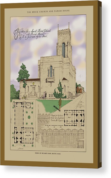 Church Acrylic Print featuring the painting The Shaw Church by Anonymous