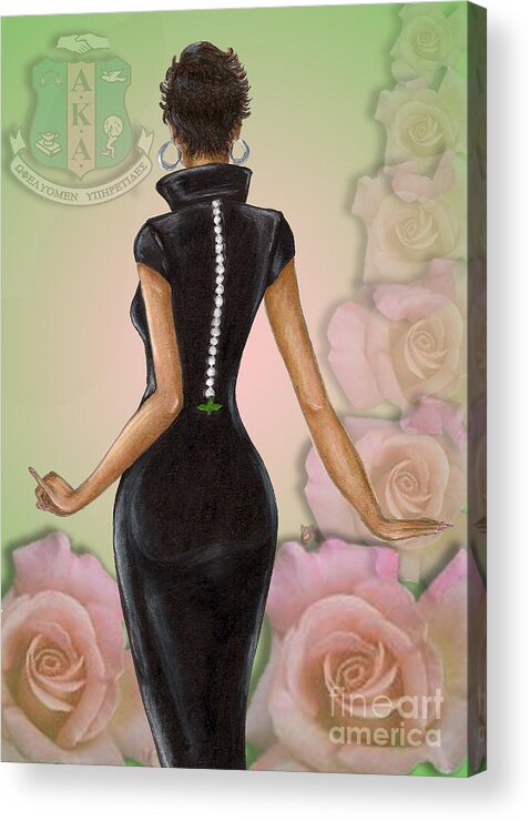Founders Day Acrylic Print featuring the digital art Twenty Pearls n Pink Roses by BFly Designs