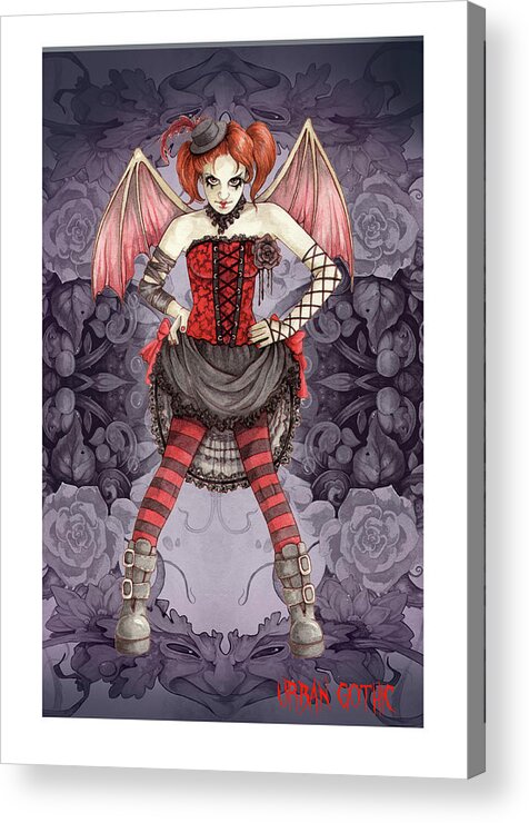 Fantasy & Fictional Acrylic Print featuring the painting Urban Gothic by Linda Ravenscroft
