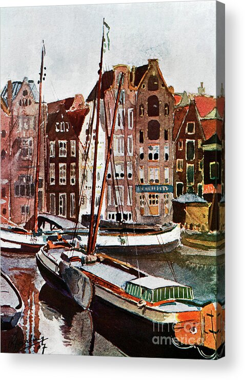 Row House Acrylic Print featuring the drawing View Of Amsterdam, 1907 1911-1912 by Print Collector