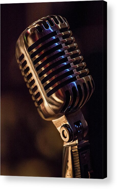 Microphone Acrylic Print featuring the photograph Vintage Mic by Dave Greenwood