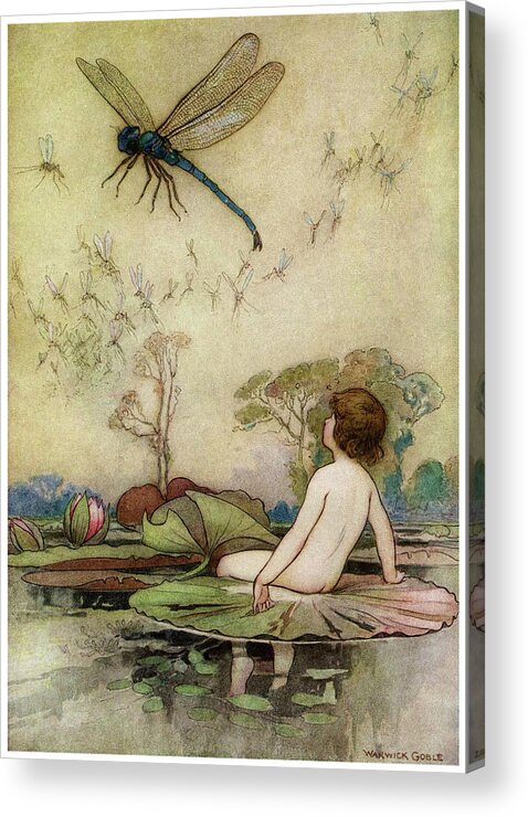 Painting Acrylic Print featuring the mixed media Warwick Goble, 1862-1943, The Water Babies 1924 by Vintage Lavoie