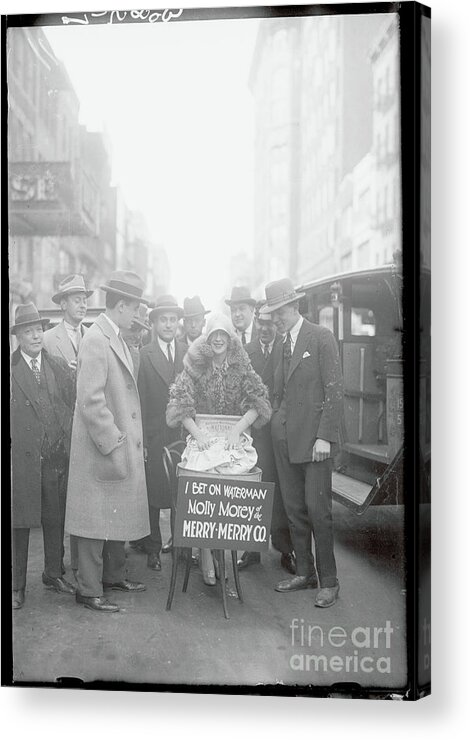 People Acrylic Print featuring the photograph Woman Paying Off Election Bet by Bettmann