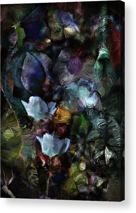 Fine Art Acrylic Print featuring the digital art 0221 Floral1 by David Lane