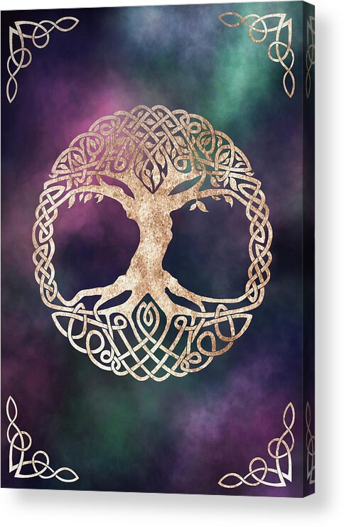 Tree Of Life Acrylic Print featuring the digital art Celtic Tree of Life #1 by Rachel Emmett